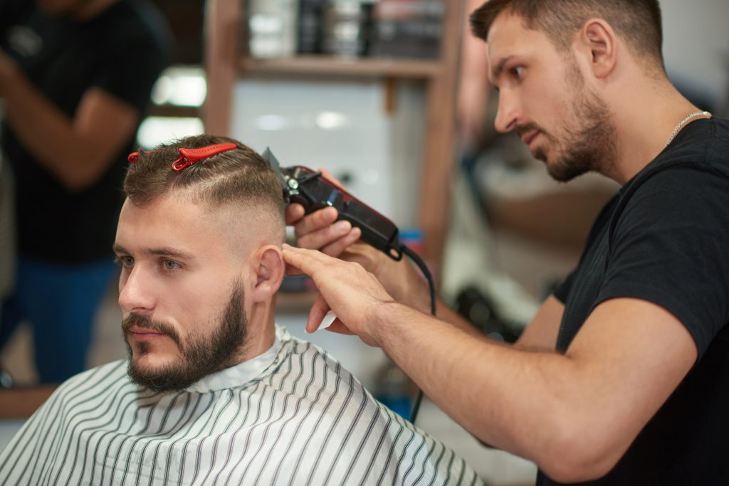 Young man at the barbershop